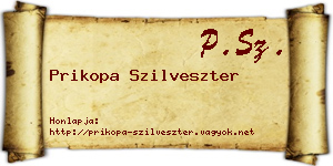 Prikopa Szilveszter névjegykártya