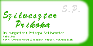 szilveszter prikopa business card